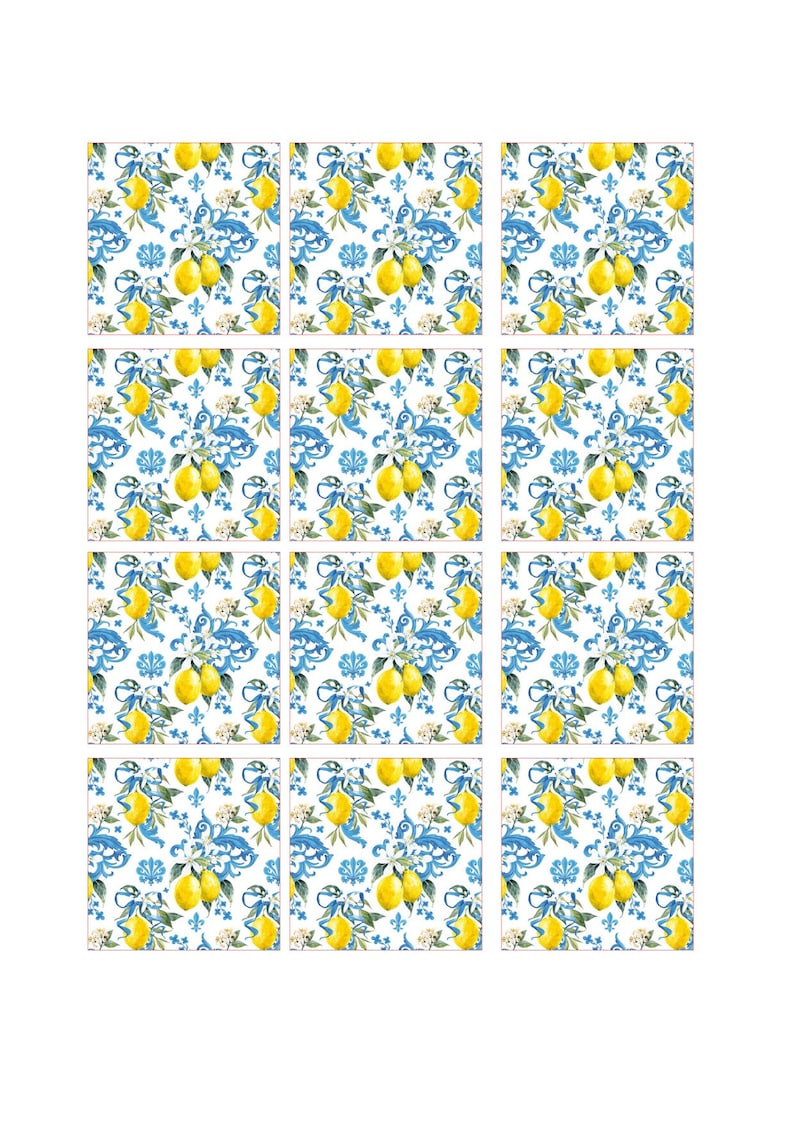 Blue Lemon Edible Image Tiles image 1