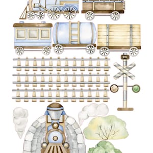 Scena di torta a forma di treno, torta a forma di treno per bambini, decorazione per torta a forma di treno, decorazioni commestibili per treni, immagini commestibili pretagliate per torte