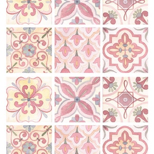 Various Moroccan Watercolour Edible Image Tiles
