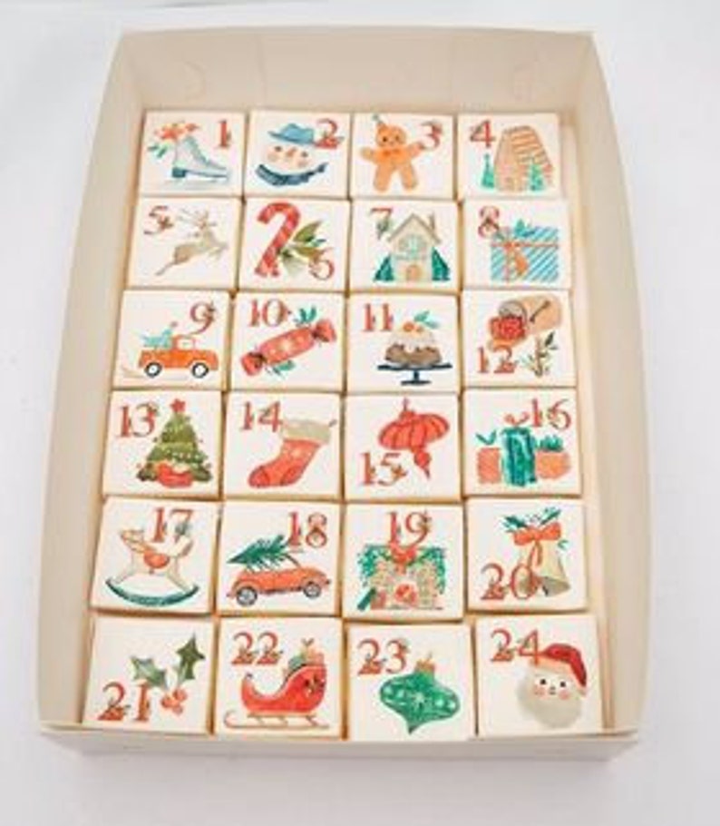 Advent Calendar Christmas Edible Image Toppers Etsy