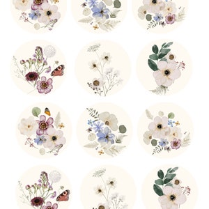 Pressed Flowers Edible Image Toppers, Floral Toppers, Mother&#39;s Day