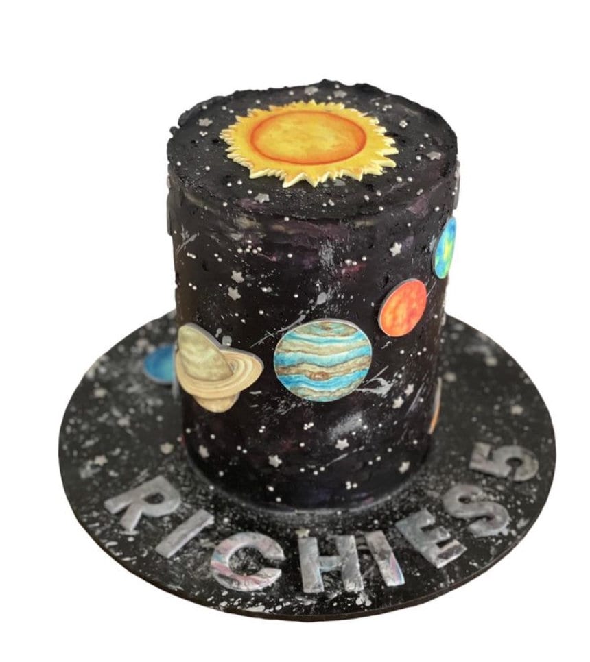 Solar System Cake Scene Pre-cut Edible Image Toppers - Etsy