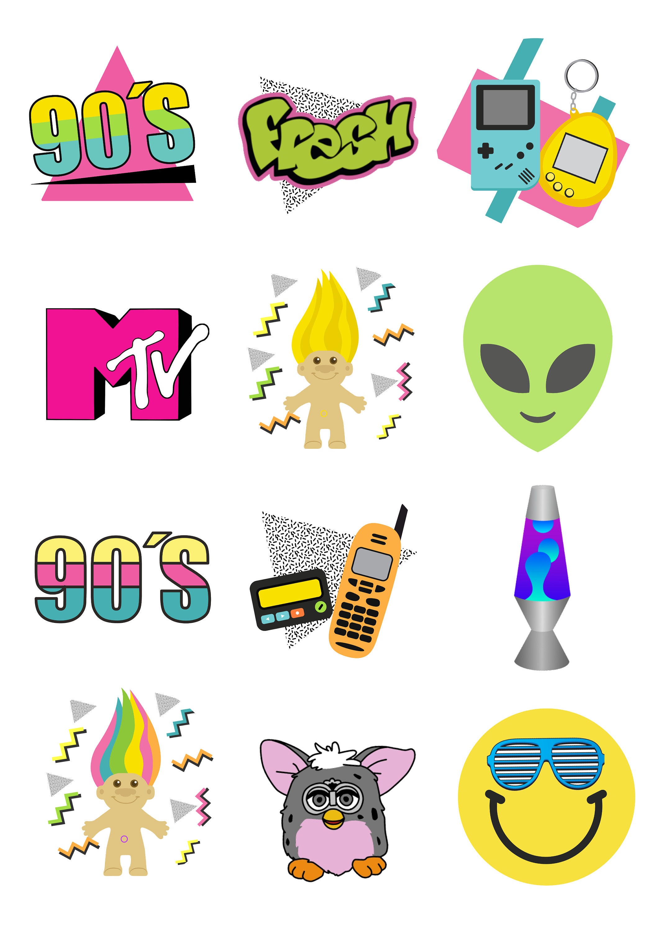90's  Edible Image Toppers