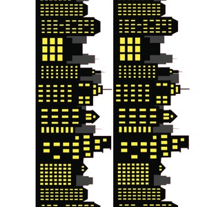 Superhero Skyline Edible Image Strips -Pre-Cut Edible Image Toppers for cakes, Skyline, Building, Hero Cake Toppers, Hero Skyline