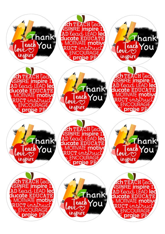 Blackboard Apples Teacher Appreciation Edible Image Toppers Etsy