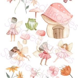 Cake Scene Pre-Cut Fairy Garden Cake Scene Edible Image Toppers