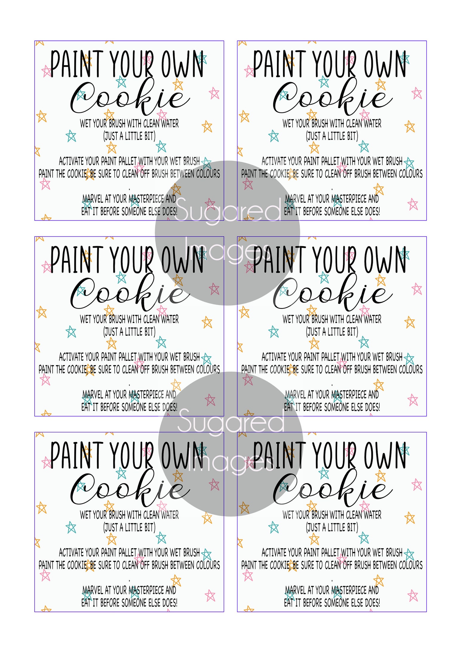 PYO Cookie Instruction Cards Etsy Australia