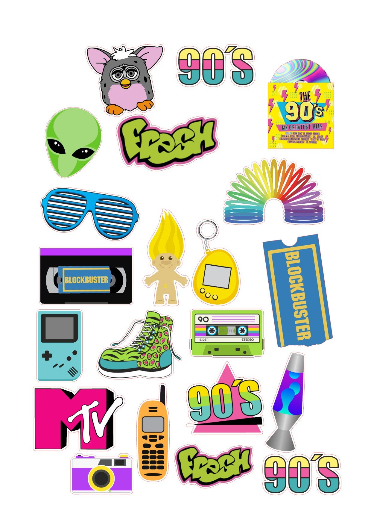 Cake Scene Pre-Cut 90's Edible Image Toppers