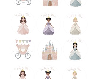 Personalised Princess Edible Image Icing/Frosting  Toppers