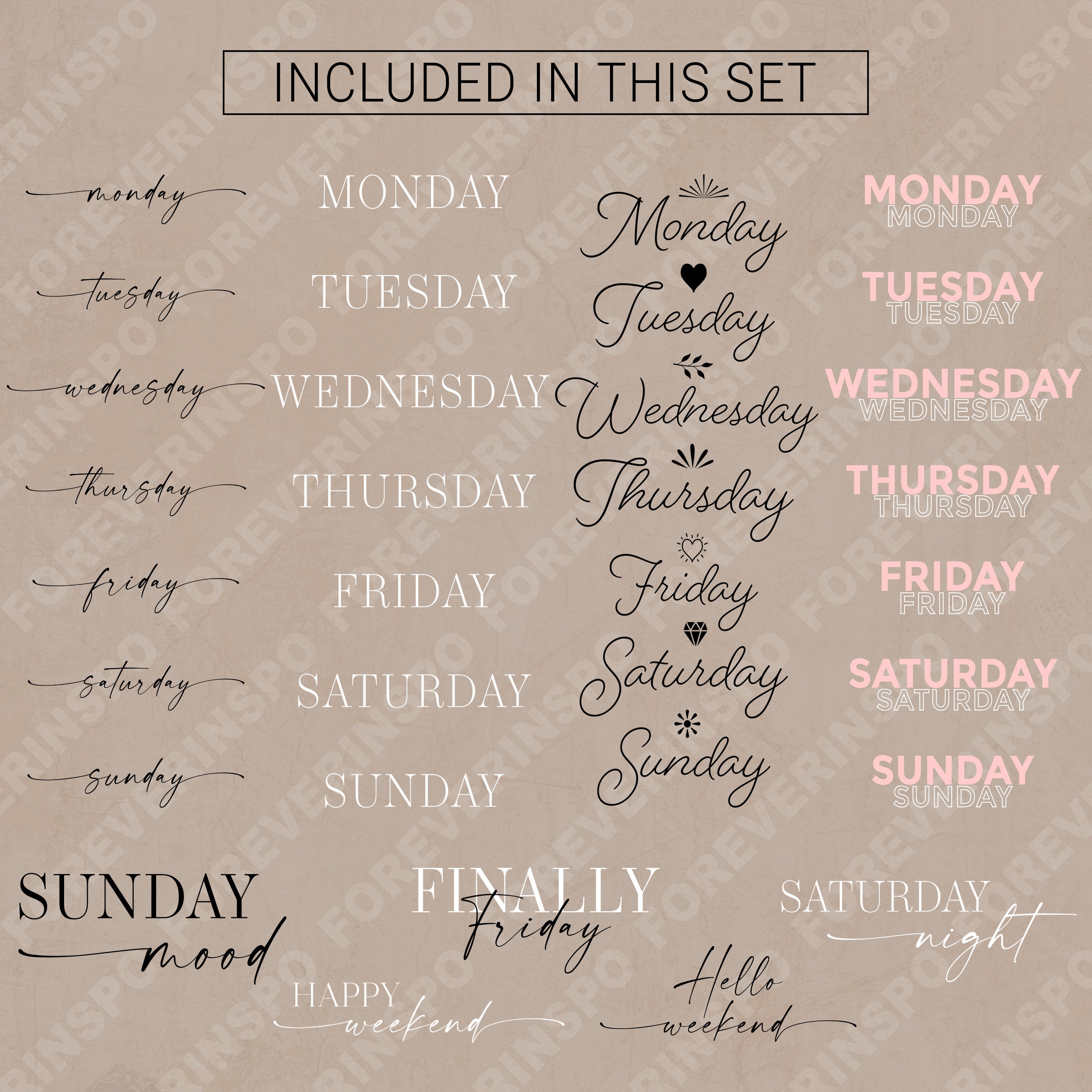 70 Instagram Story Stickers Weekdays, Instagram Sticker Weekdays, Daily