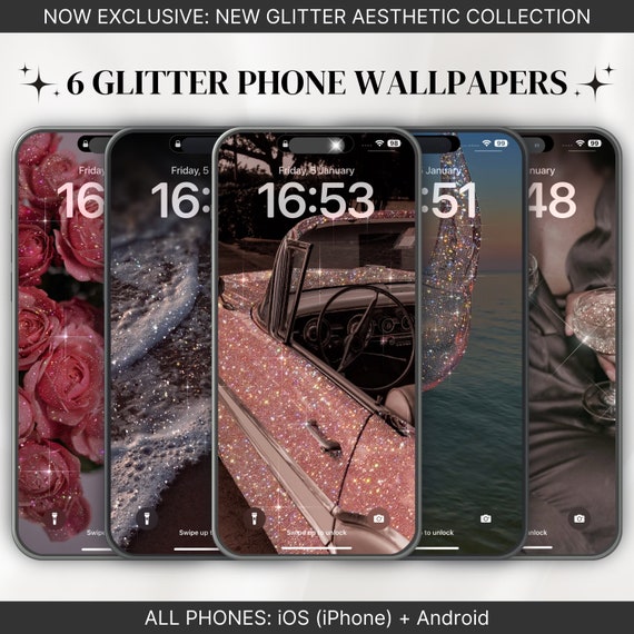 Glitter Aesthetic Phone Wallpaper, Glitter Aesthetic Mobile Wallpaper, Glitter Phone Wallpaper, Dark iPhone Wallpaper, iPhone Background