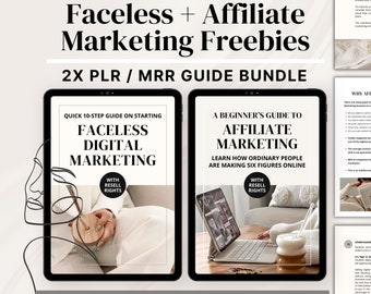 Faceless & Affiliate Marketing Guide Bundle: PLR, MRR (Canva Editable)