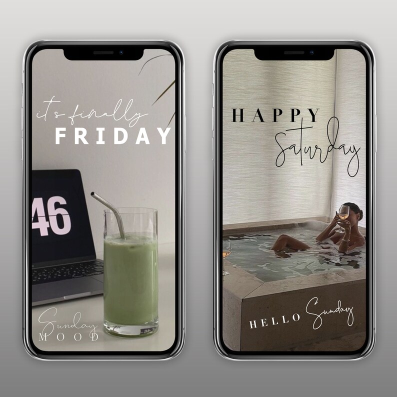 40 Instagram Story Stickers Weekdays, Instagram Week Stickers