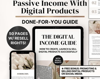 Digital Income Guide: PLR/MRR, Canva Editable eBook (PDF), Done-for-you Guide, Digital Marketing, Make Money Online Ebook, dfy Digital Guide