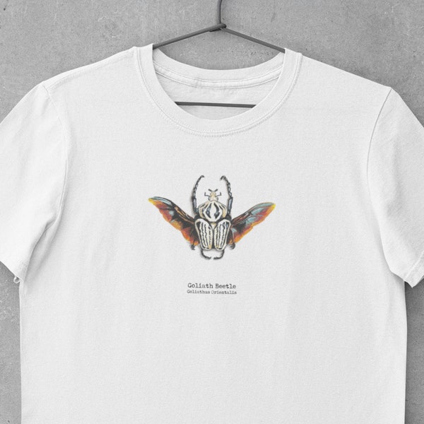 Männer Goliath Beetle alt T-Shirt - Faux Präparatoren Insekt Shirt - alternative Kleidung - Cottagecore Oberteil - Goblincore Bio Wildtier Oberteil