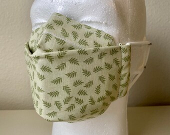 Green Fern Leaves Origami Cloth Mask