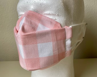 Pink Plaid Origami Cloth Mask