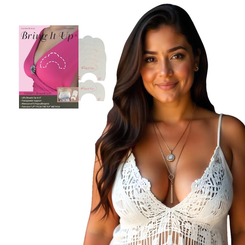 Bringitup DD+ zelfklevende bh-tape, waterdichte strapless rugloze borstlift afbeelding 1