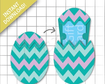 Easter Egg Gift Card Holder SVG Template: Cricut Silhouette File (Digital Download)