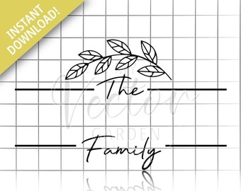 Family Monogram Svg, Last Name Svg Rectangle Monogram Svg Family Sign Svg Farmhouse Sign Svg Commercial Use Svg File for Cricut Silhouette