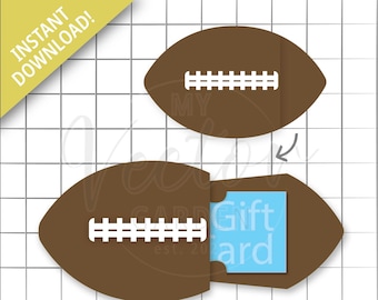 Football Gift Card Holder SVG Template: Father's Day, Birthday (Digital Download)