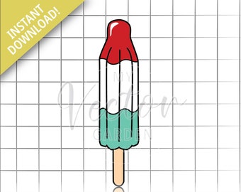 Rocket Popsicle SVG: patriotyczny projekt z okazji 4 lipca (pobranie cyfrowe)