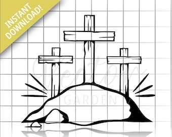 Calvary Crosses SVG: Easter Christian Design (Digital Download)