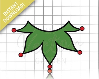 Elf Collar SVG: Christmas Jester Costume Clipart (Digital Download)