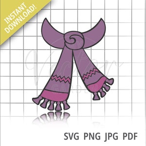 Bufanda Svg, Clipart invierno Svg Archivos para Cricut Silhouette Svg Nieve Svg Su frío exterior Svg Cálido Deseos Svg Bufanda con Borlas Svg
