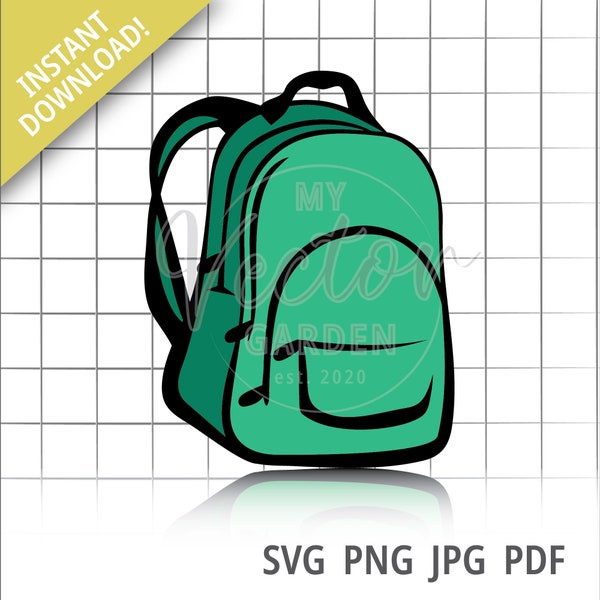 School Bag Svg, Back Pack Svg File For Cricut Book Bag Svg Back to School Clipart First Day of School Svg School Supplies Svg Png Classroom