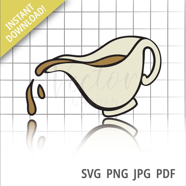 Gravy Svg, Gravy Boat Svg File for Cricut Thanksgiving Clipart Thanksgiving Svg Dripping Gravy svg Food Clipart Pour Some Gravy Svg Png