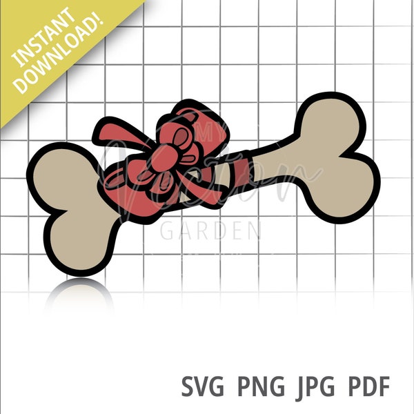 Dog Bone With Bow, Bone svg Doggie Treat svg Christmas Gift for Dog Canine xmas Pet Christmas Gift Gift for puppy Puppy Gift jpg Dog Toy