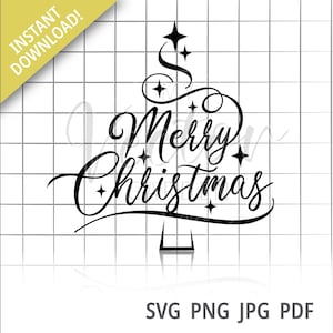 Wesołych Świąt Svg, Wesołych Świąt Drzewko Svg Plik dla Cricut Clipart Bożego Narodzenia Znak Drzewka Svg Drzewko świąteczne Svg Komercyjne zastosowanie Svg