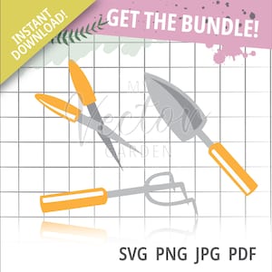 Garden Tools SVG Bundle: Hand-Drawn Vector Art (Digital Download)