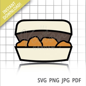 Chicken Nuggets SVG: Fast Food Clipart (Digital Download)