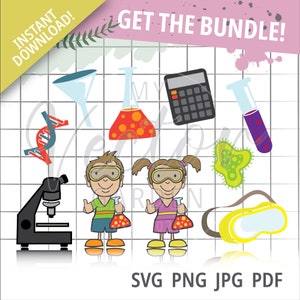 Kid Science Bundle, Scientist Bundle Svg Scientist Clip Art Science graphics Science Images Science Theme Party Kid Science images