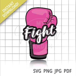 Fight Cancer Svg, Breast Cancer Awareness Svg Guantes de boxeo Svg Cáncer de colon Svg Fight Cancer in All Colors Svg Commercial Use Png File