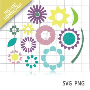 Forme de fleur Svg, Fleur simple Svg Éléments de fleur Svg Fleurs de printemps Svg Fleurs de Pâques Svg Contours de fleurs Png Conception florale Svg Fichier