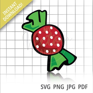 Strawberry Candy svg, Old Fashioned Candy file Strawberry wrapper Hard Candy jpg Candy Vector Art Sweets Graphics Halloween Candy pdf