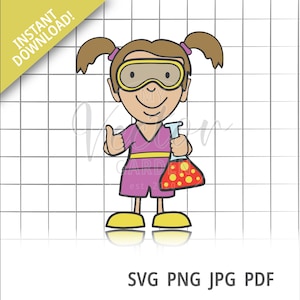 Científica Chica svg, Pequeño Científico Niño Científico Ciencia Ciencia Gráficas svgs Ciencia clip art Kids Clip Art