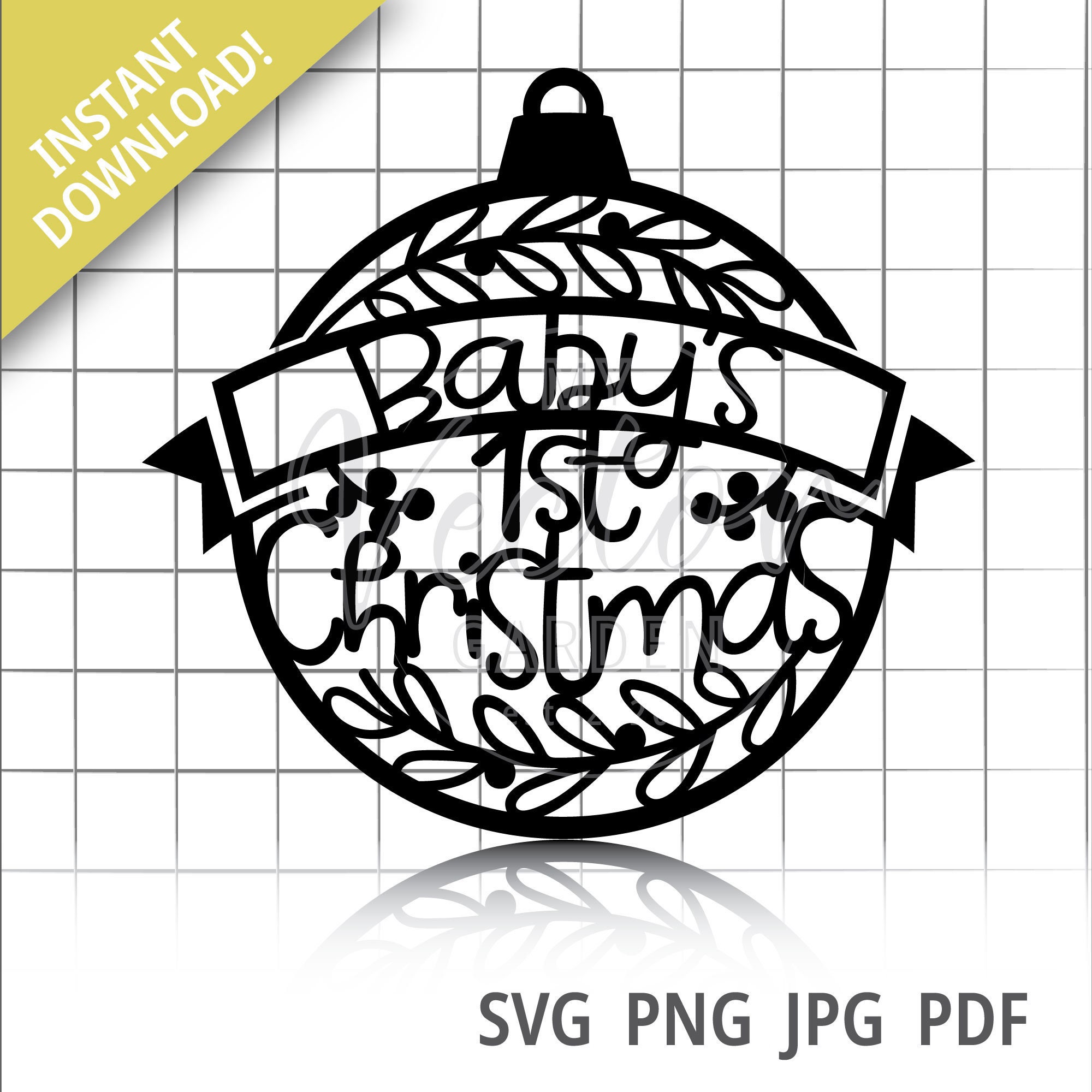 Baby's First Christmas Ornament Svg Christmas Cut File My Etsy