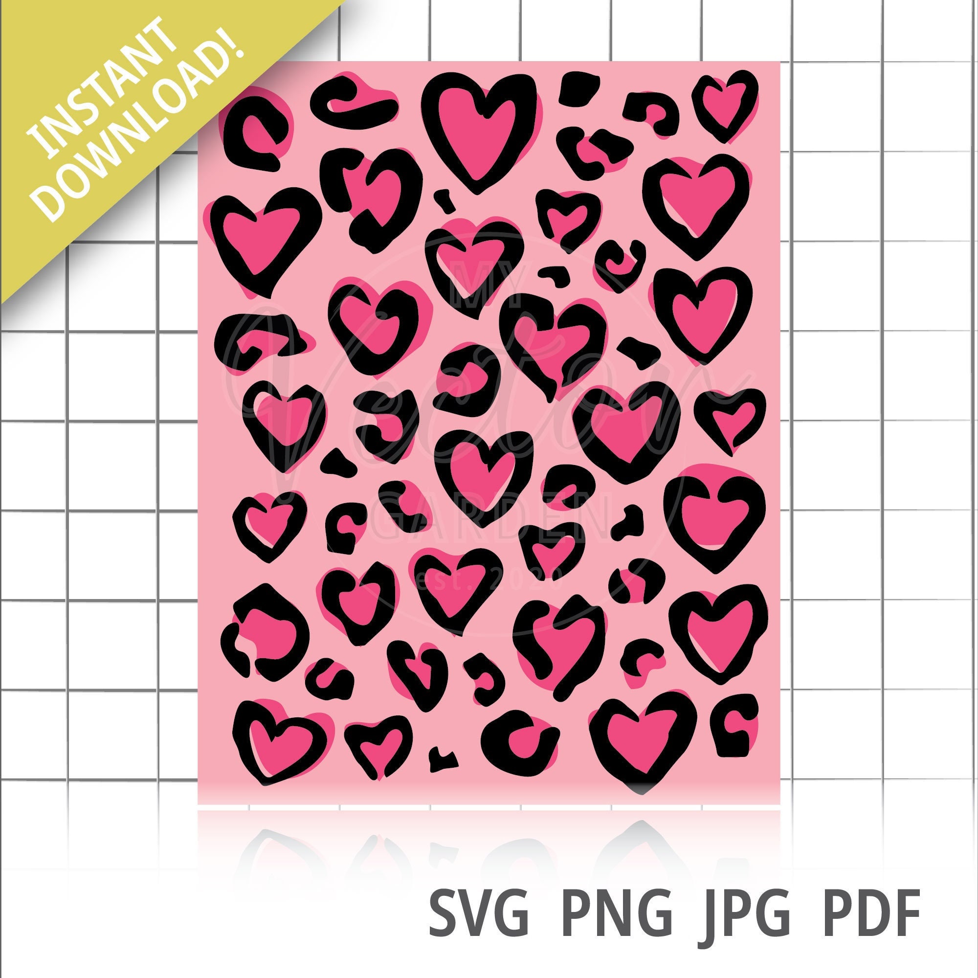 Procreate heart stamps, leopard print heart, animal print heart, procr By  Artisan Craft SVG