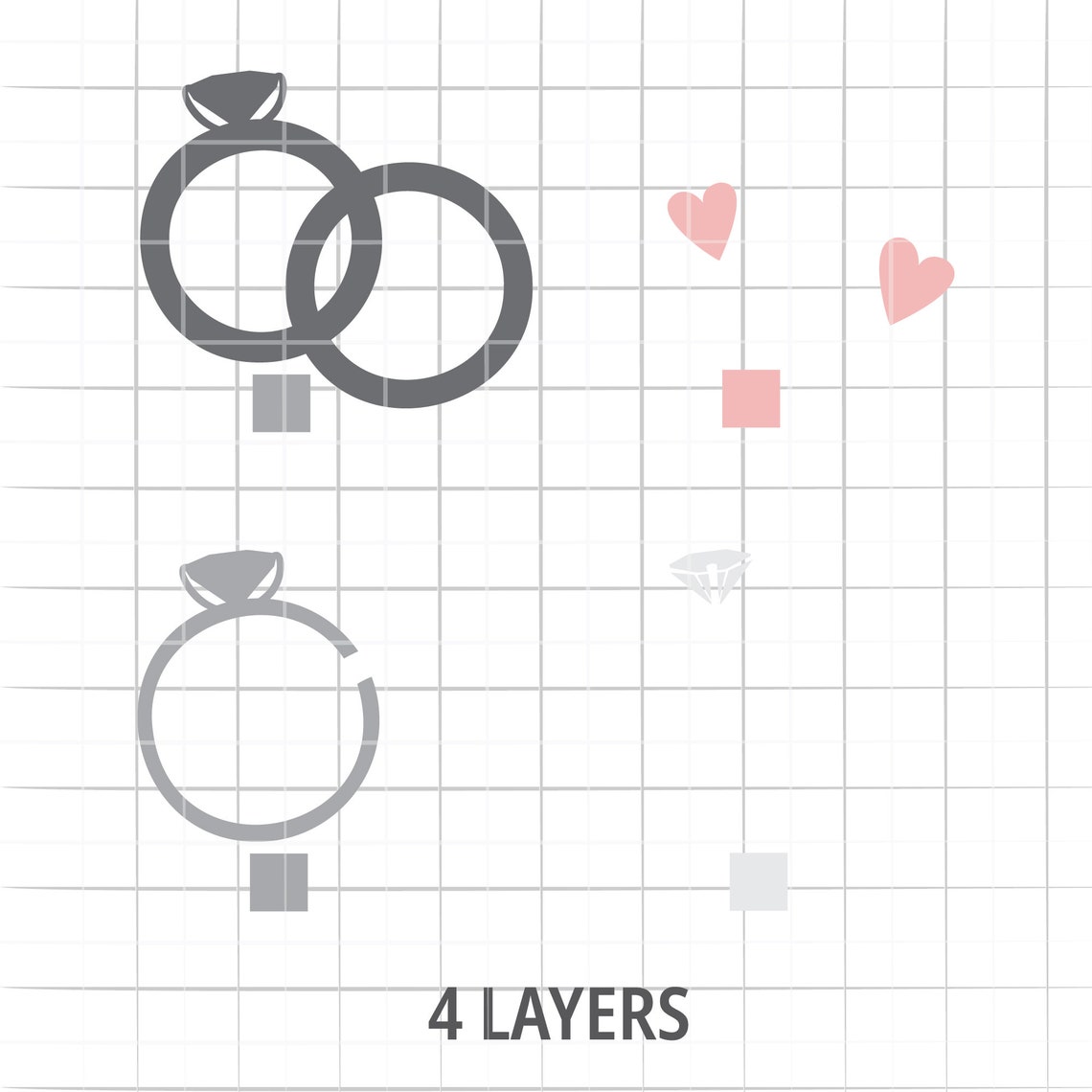 Wedding Rings Svg Bridal Jewelry file Engagement rings - Etsy 日本