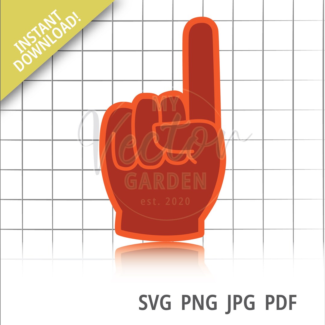 Foam Finger, Foam Finger Svg Foam Finger Jpg Foam Finger Graphic Sports Svg Sports Clip Art