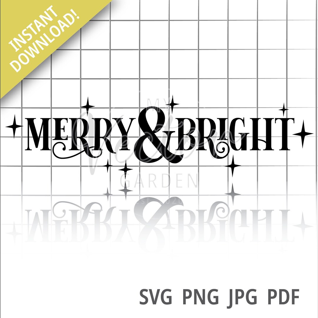 Merry and Bright Svg, Merry Christmas Svg Cut File for Cricut Holiday ...