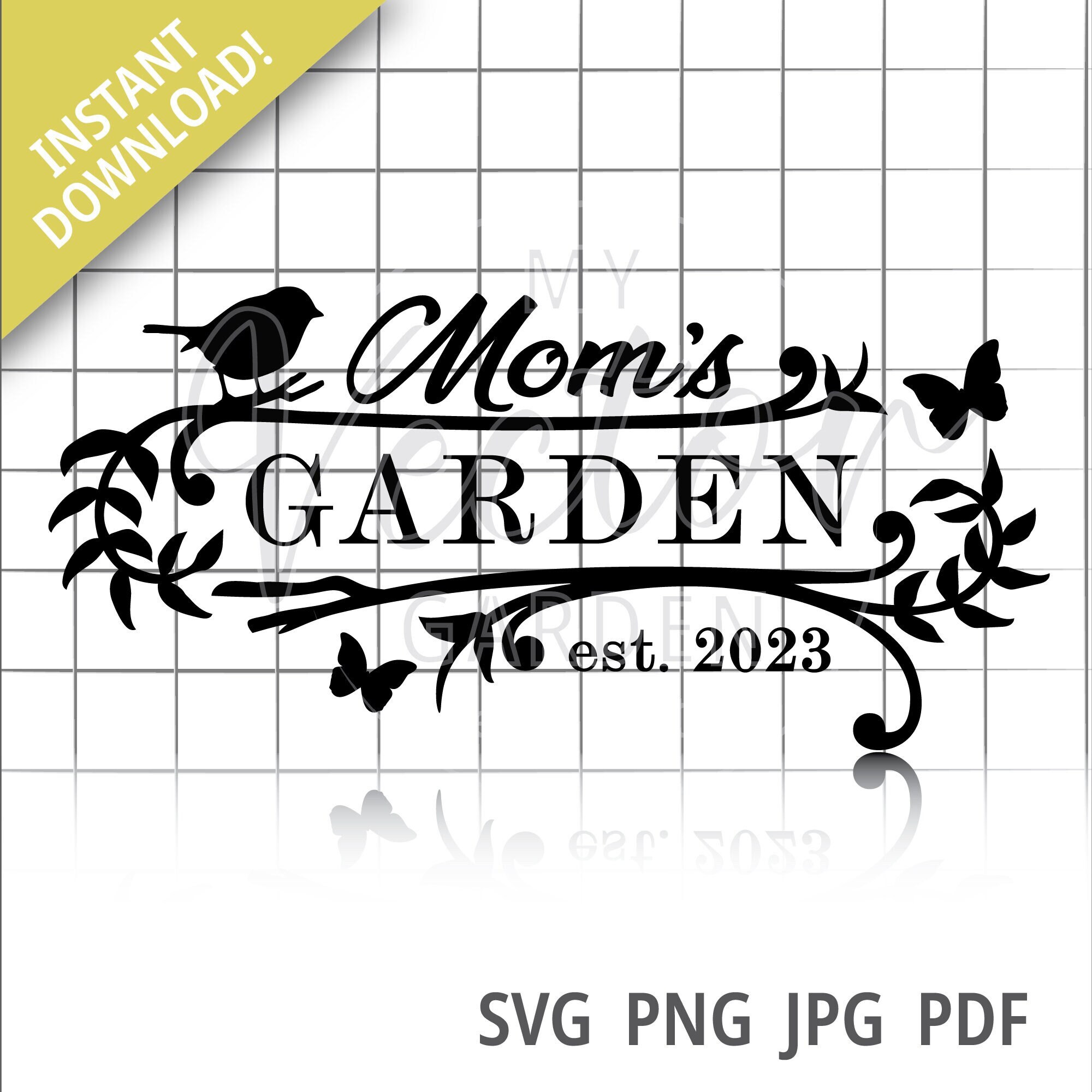 Garden Sign Svg Mom's Garden Sign Garden Flag Svg Etsy
