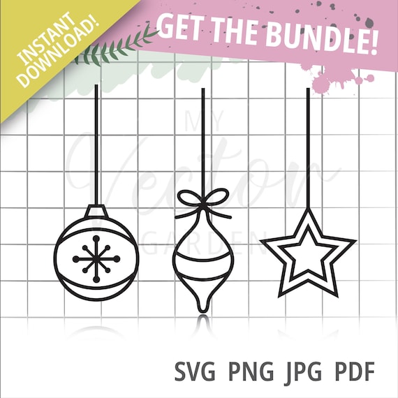 Christmas Ornament Svg Bundle Hanging Ornament Svg Dangling - Etsy