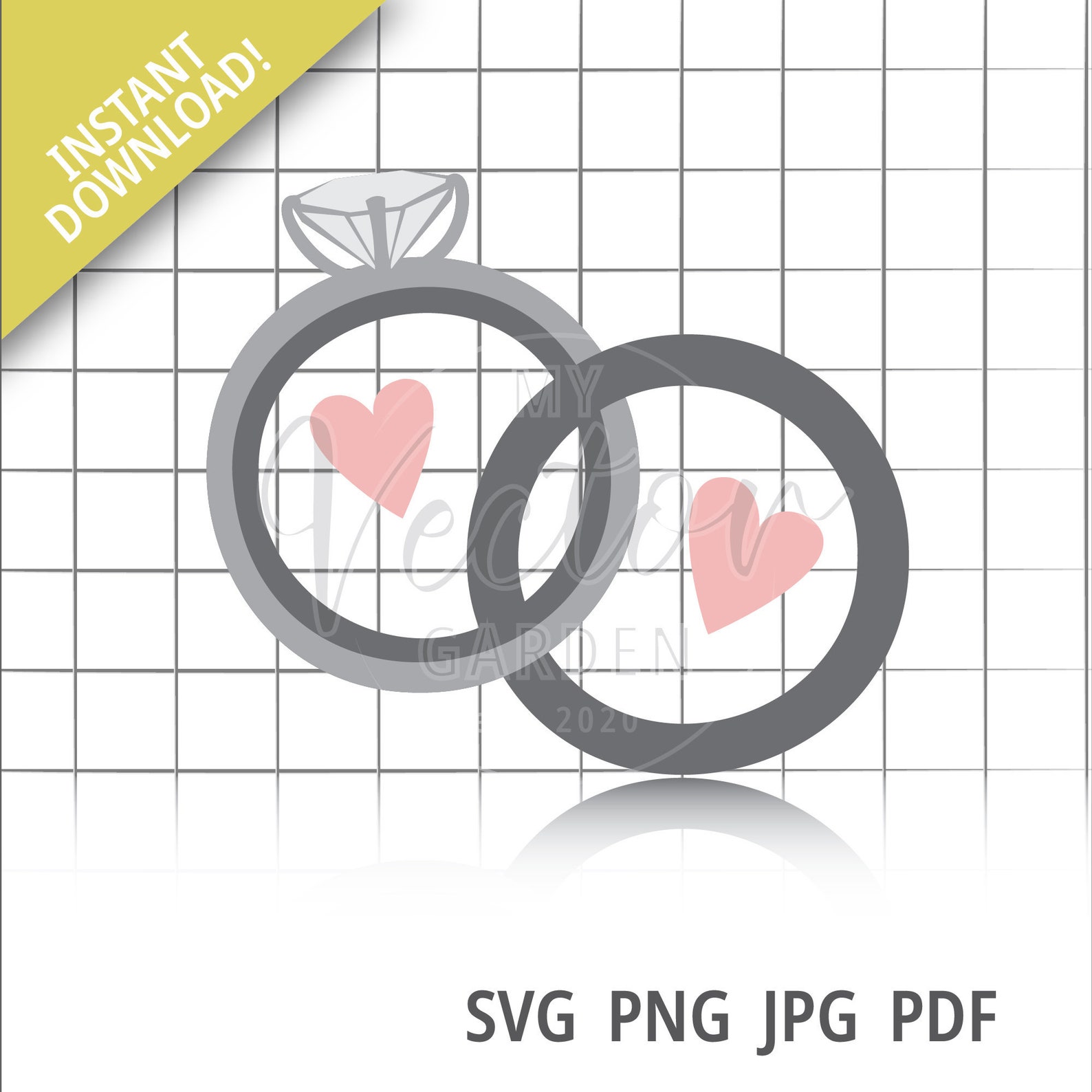 Wedding Rings Svg Bridal Jewelry file Engagement rings - Etsy 日本