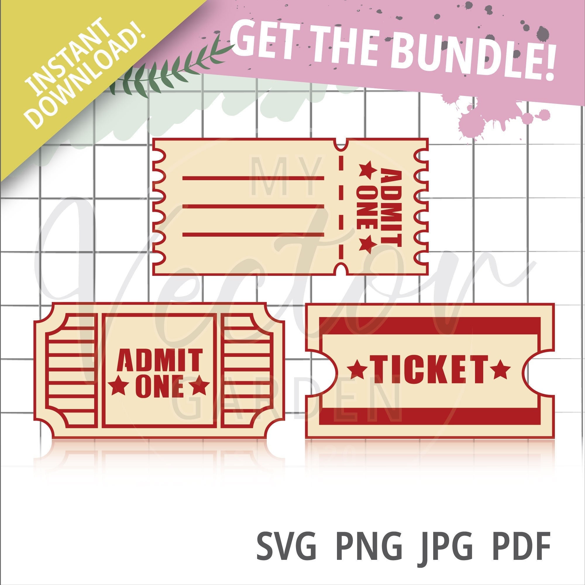Ticket Svg Bundle Carnival Svg File for Cricut Movie Tickets Etsy