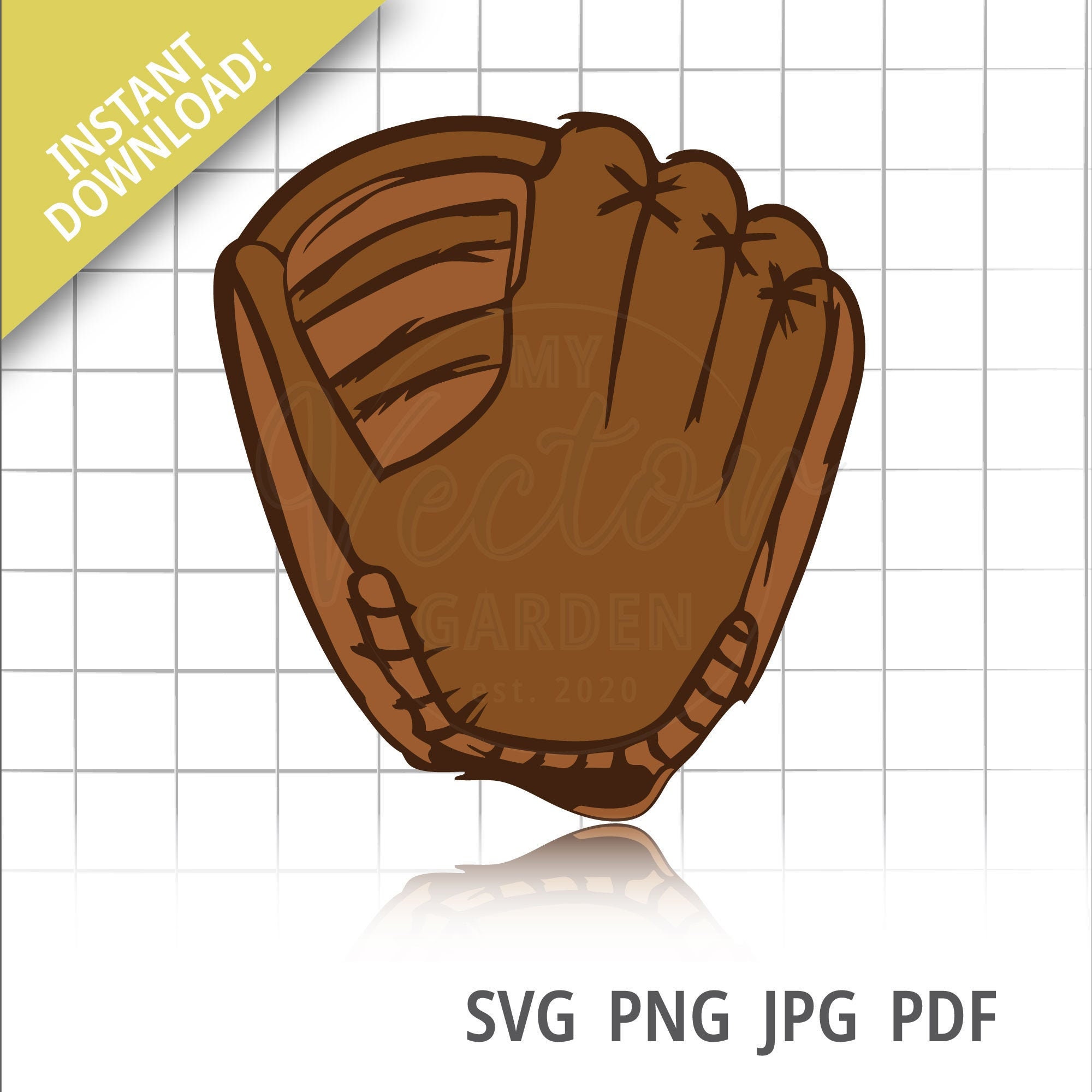 Baseball Glove Svg Sports Clipart Leather Glove Image Etsy